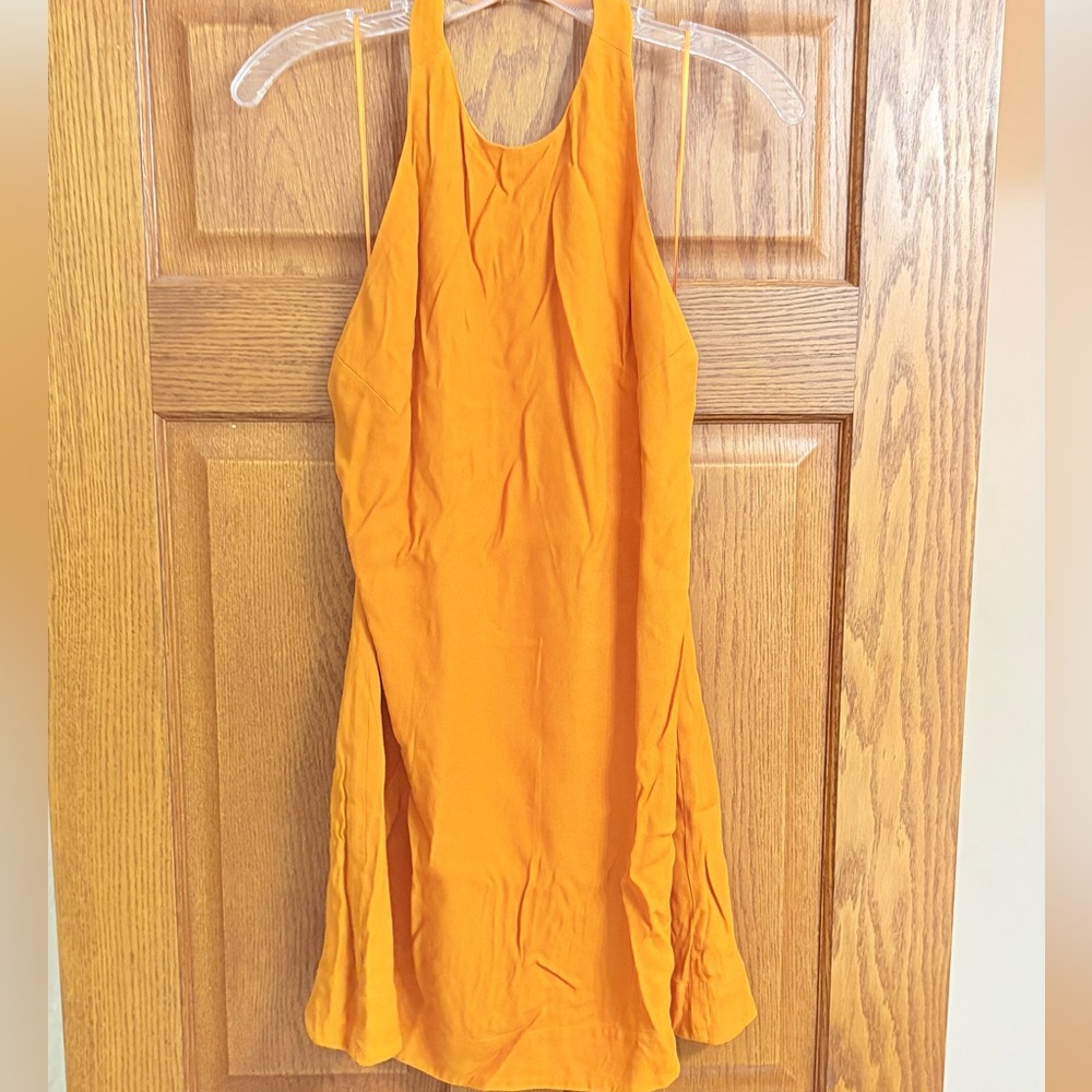 Reformation Vibrant Orange Backless Dress